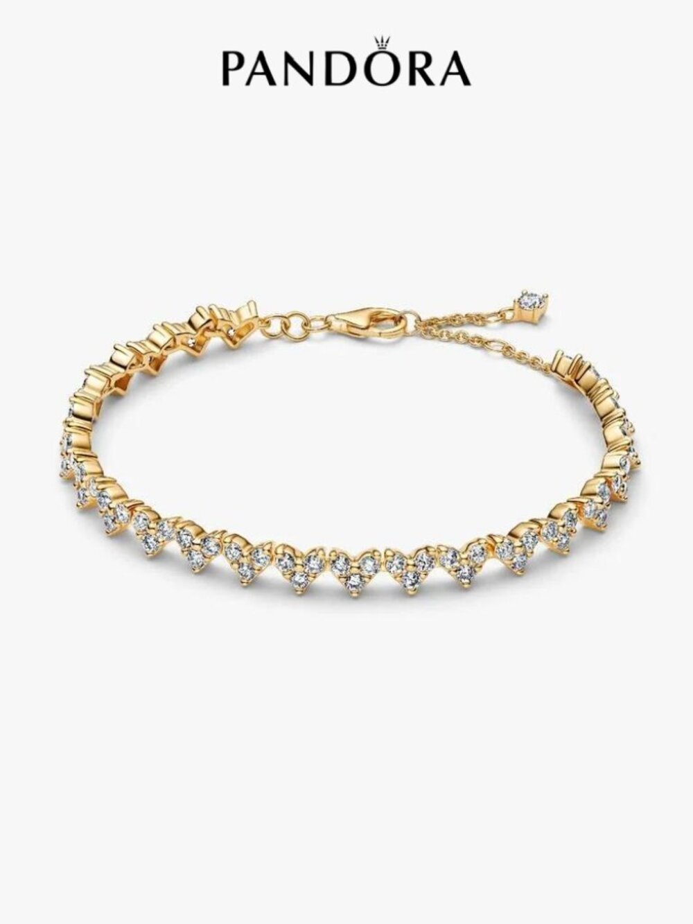 Pandora Triple Stone Heart Bracelet